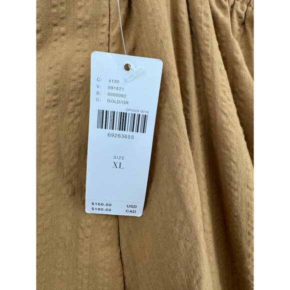 Maeve Anthropologie High Low Strapless Midi Dress Women's XL Gold BOHO NEW - Picture 8 of 13